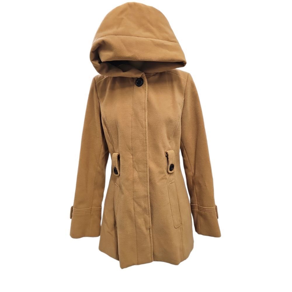 George Camel Tan Hooded Jacket, Size Medium - Picture 3 of 16